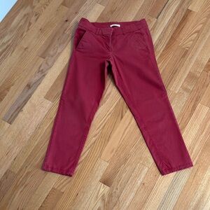 LOFT Red Trousers Full-Length Casual